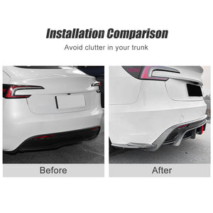 Tesla Model 3 Highland Rear Diffuser Bumper Lip ABS Spoiler Splitter With Brake Light