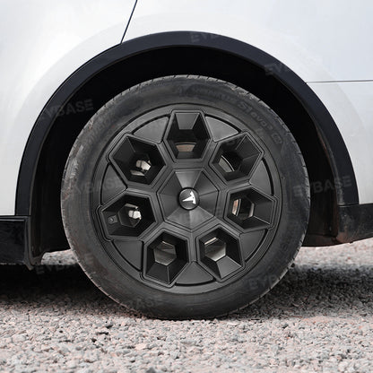 Tesla Model Y 19" Wheel Covers Hex Wedge Hubcaps Matte Black Wheel Caps Rim Protector Honeycomb Wheels Style