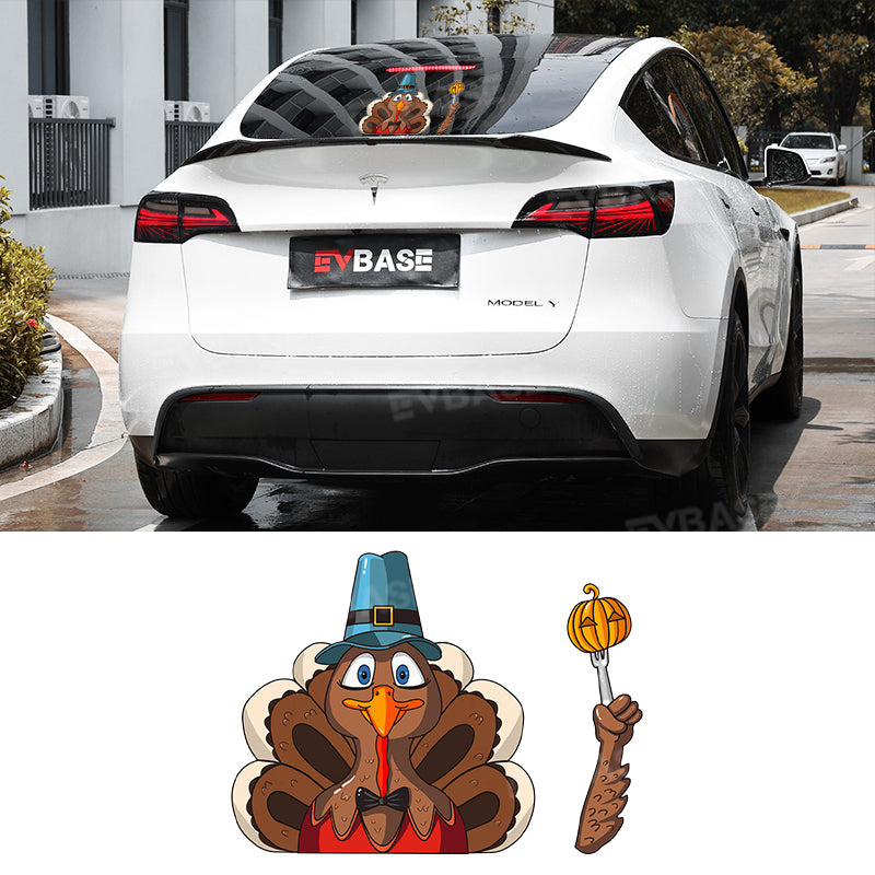 EVBASE Thanksgiving Turkey Windshield Decal Stickers Waterproof Window Rear Wiper Tags