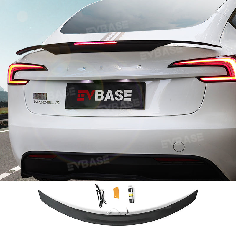 EVBASE Tesla Model 3 Y Spoiler Wing Rear Diffuser ABS Splitter Inspired By B-2 Spirit