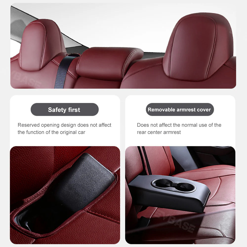 Custom Seat Covers Luxury NAPPA Litchi Vegan Leather Breathable Cushion For Tesla Model Y 3