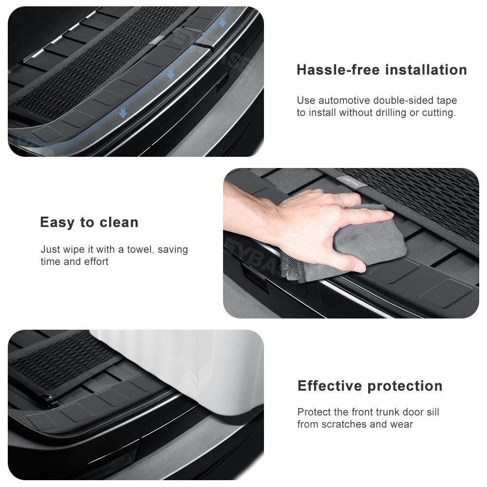 Tesla Cybertruck Frunk Door Sill Protector TPE Anti-Scratch Protective Cover Door Edge Guard Front Trunk Scuff Plate