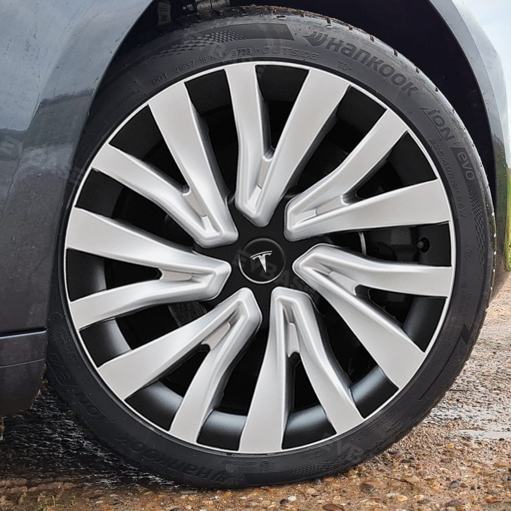 Tesla Model 3 Highland Wheel Covers 18 Inch Hubcaps Sport Wheel Caps Rim Covers 4PCS Silver