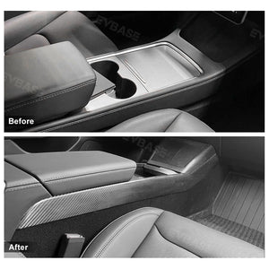 EVBASE Tesla Model 3 Highland Center Console Side Cover Real Carbon Fiber Trim Panel Wrap Decoration