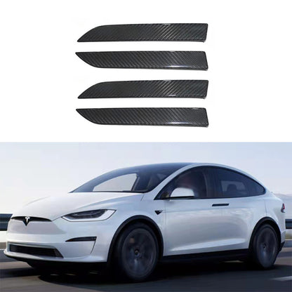 Tesla Model X Side Door Handle Covers Real/Genuine Dry Carbon Fiber Tesla Door Handle Finish 4Pcs