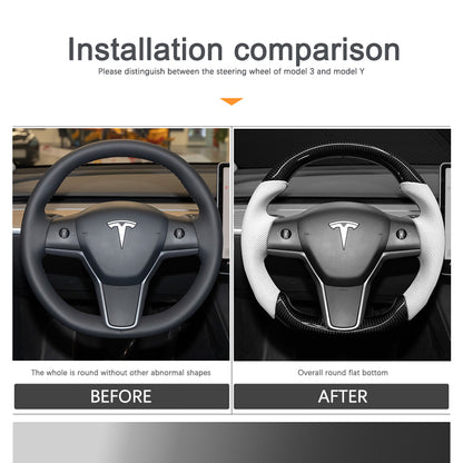 EVBASE Customized Tesla Carbon Fiber Steering Wheel Model 3 Y Tesla Accessrioes