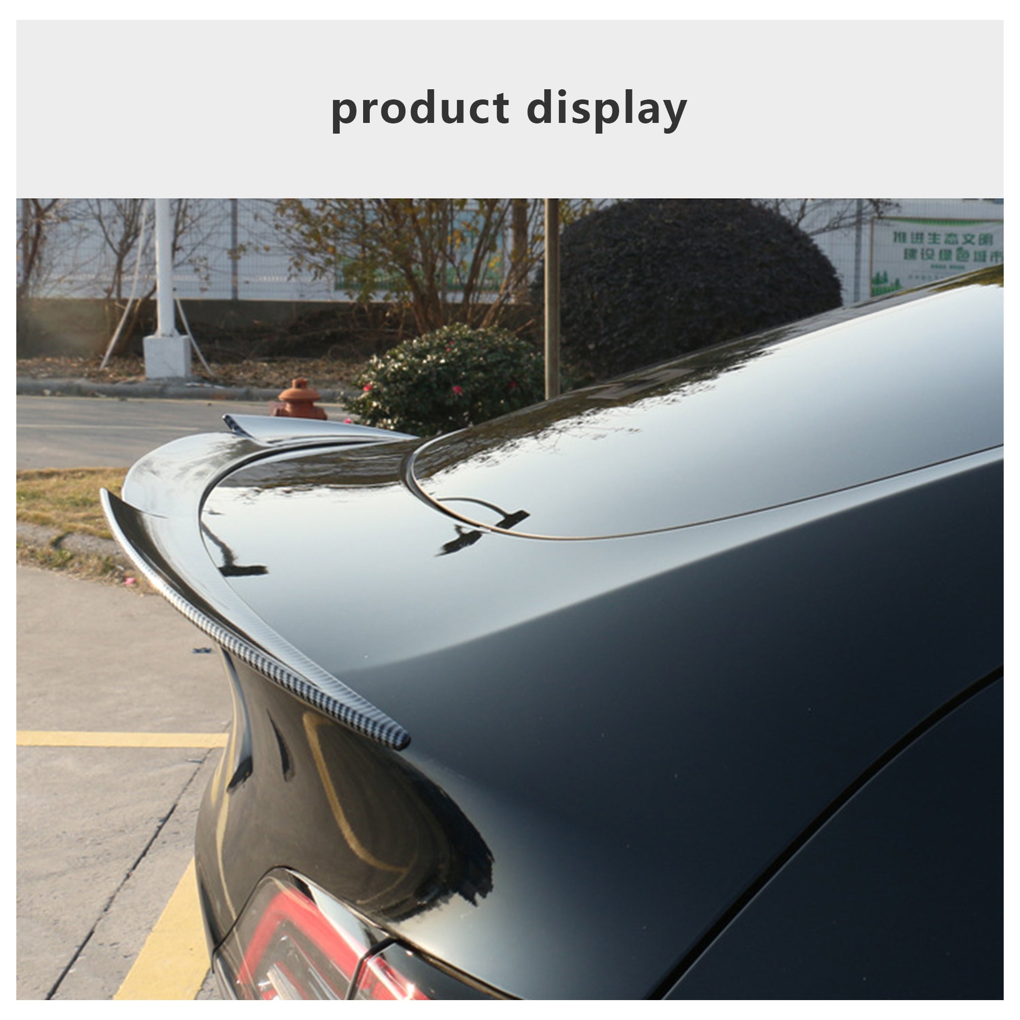 EVBASE Tesla Model 3/Y Spoiler Wing ABS Rear Trunk Lid Splitter