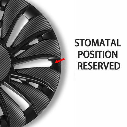 Model Y Überturbine Wheels Covers 19inch Carbon Fiber Texture for Tesla Gemini Wheels Exterior Accessories