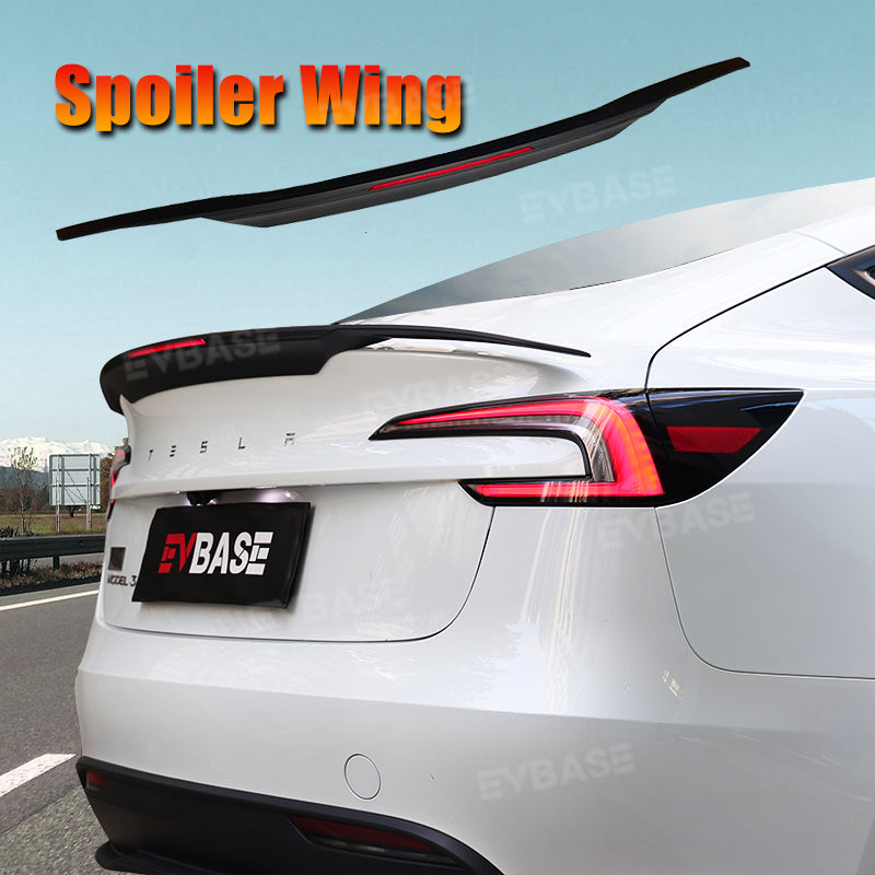 EVBASE Tesla Model 3 Y Spoiler Wing Rear Diffuser ABS Splitter With Brake Light Inspired By B-2 Spirit