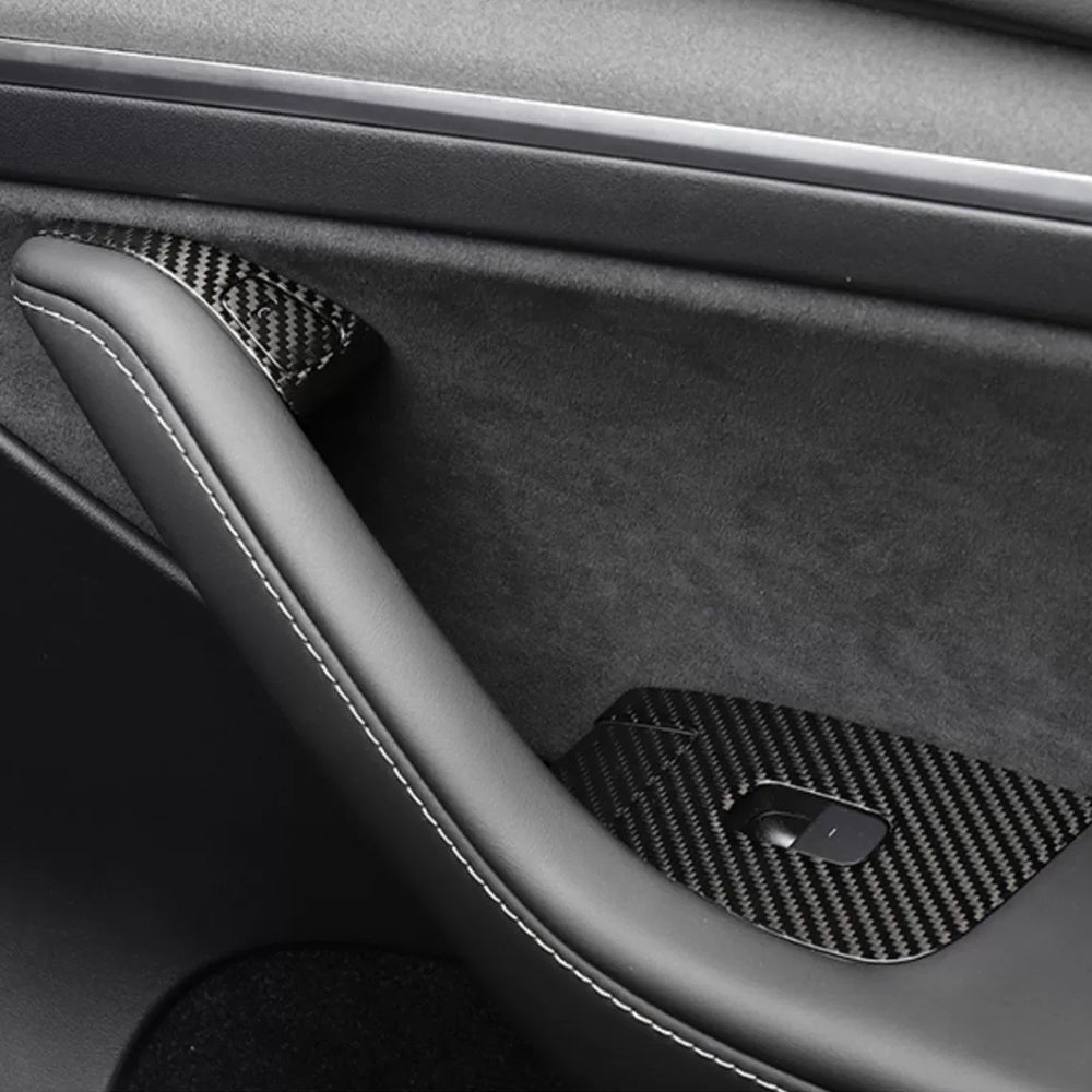 Tesla Model 3 Highland Window Lift Button Trim Switch Cover Real Carbon Fiber Door Armrest Panel Cover