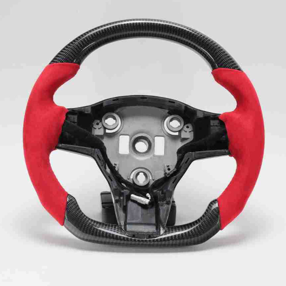 Tesla Model 3 Y Steering Wheel Carbon Fiber Personality Customize with Heating Function