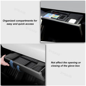 Tesla Cybertruck Glove Box Organizer Tray Storage Box With Rubber Mat EVBASE