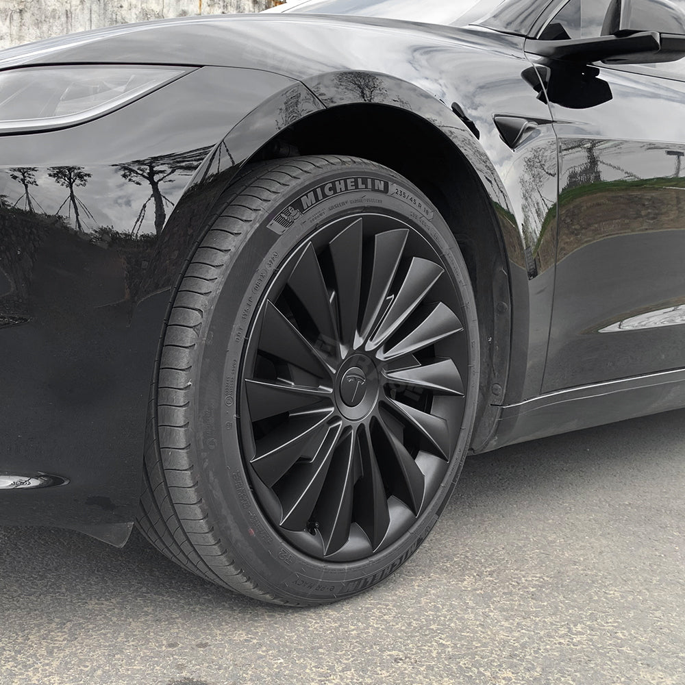 Model 3 Highland Wheels Covers Hub Caps Matte Black 18inch for Tesla Exterior Accessories EVBASE