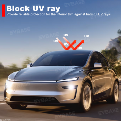 Tesla Model Y Juniper Glass Roof Sunshade Ice Crystal Sunroof Shade Foldable Sun Visor