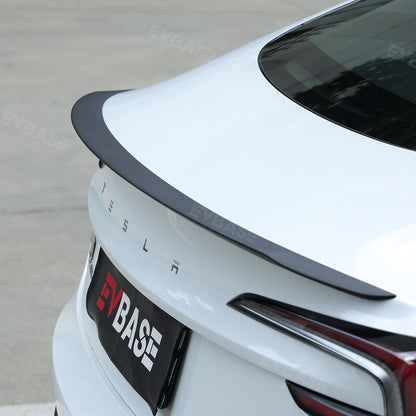 Tesla Model 3 Highland Spoiler Wing Real Carbon Fiber OEM Performance Style Rear Trunk Lid Splitter EVBASE