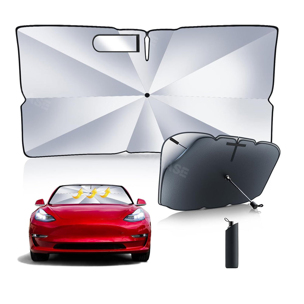 Tesla Model Y 3 Windshield Sun Shade Foldable Front Window Sunshade Umbrella