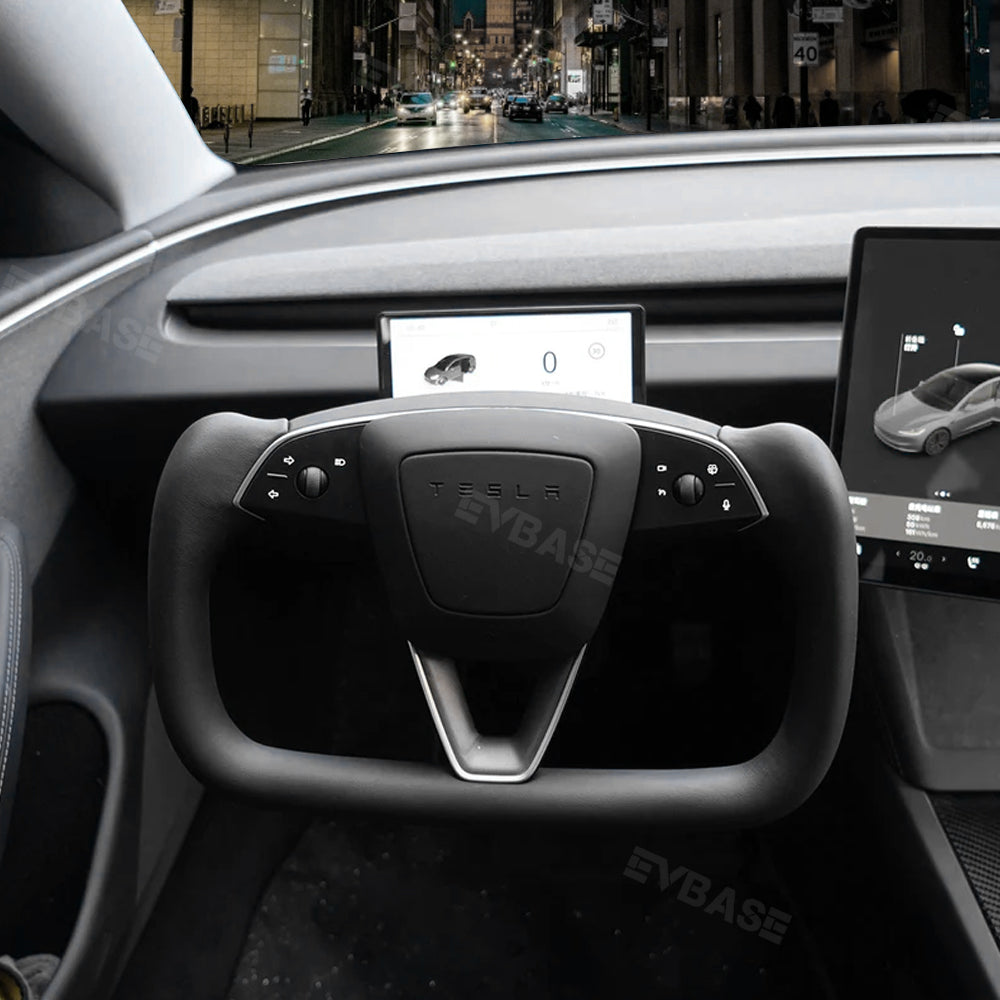 New Model 3 Highland Yoke Steering Wheel Inspired by Tesla Model X/S Yoke Style EVBASE