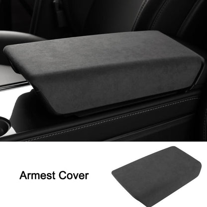 Tesla Model 3 Y Alcantara Suede Cover Set Center Console Armest Dashboard Suede Cover Wrap