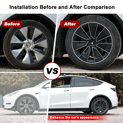 Tesla Model Y Wheel Covers 19 Inch Inspired By Model 3 Performance Hubcaps Wheel Rim Protector 4PCS