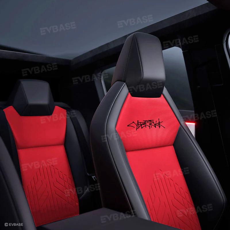 Tesla Cybertruck Seat Covers NAPPA Leather Gen 3.0 With Musk's Rocket Spirit (Light Red)