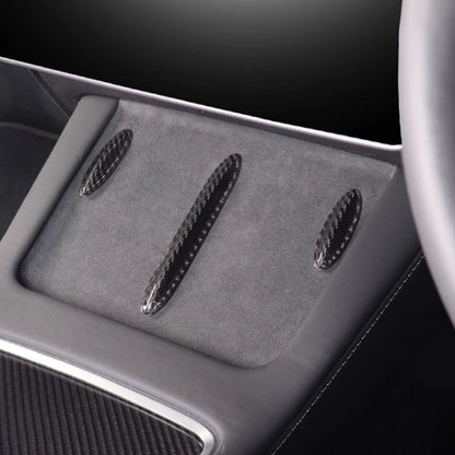 EVBASE Real Carbon Fiber Tesla Wireless Charging Pad Sticker Model 3 Y Center Console Carbon Fiber Trim