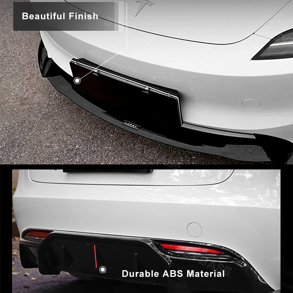 Tesla Model 3 Highland Body Kit ABS Bumper Lip Diffuser Splitter Corners Front Bumper Rear Spoiler Wing