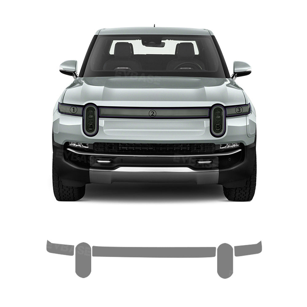 Rivian R1T Headlights TPU PPF Paint Protection Film Purple / Smoke Tint Waterproof Shield Guard Pre-Cut Transparent Film Kit