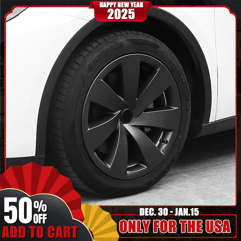 50%OFF - Tesla Model Y Wheel 19-Inch Hub Cap ABS Replacement Wheel Cover Set of 4 Matte Tesla Accessories