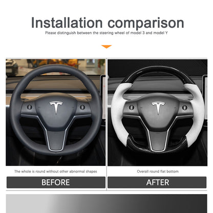 Tesla Model 3 Y Steering Wheel Carbon Fiber Personality Customize with Heating Function