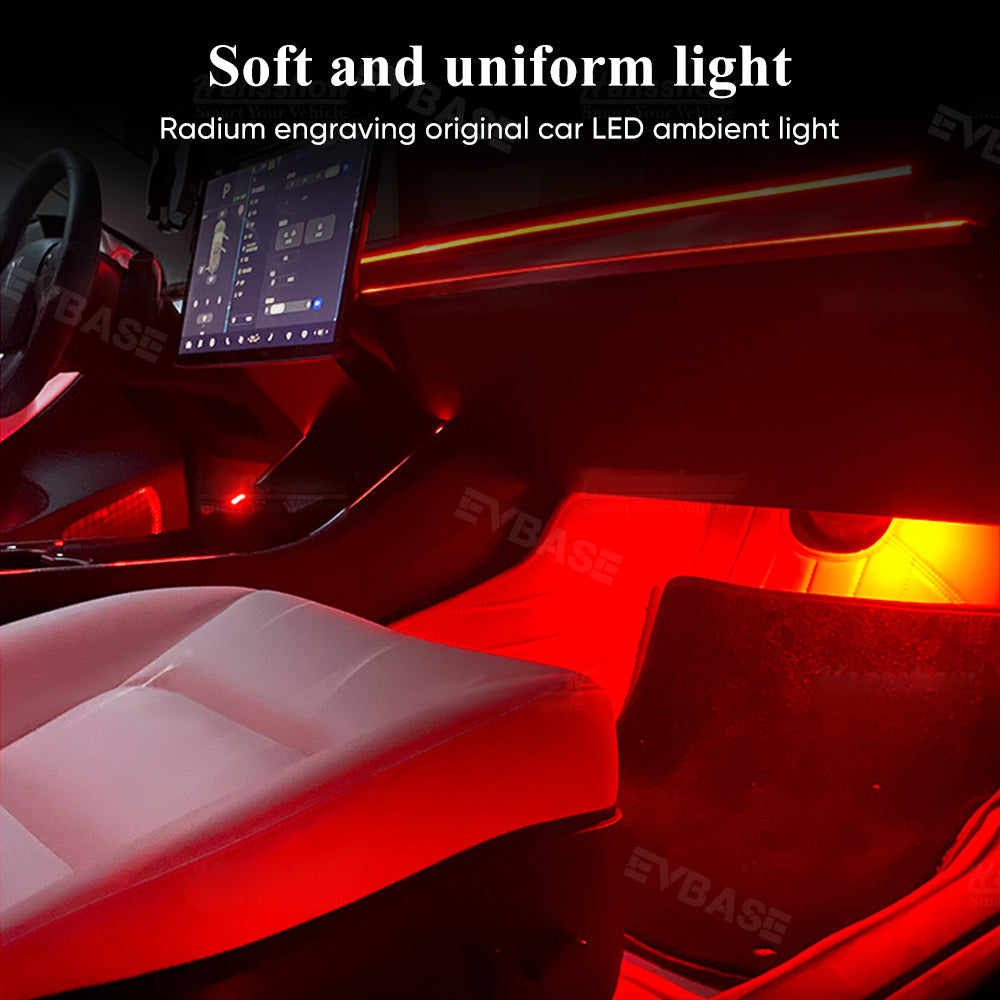 Tesla Model 3 Y Ambient Light Laser Etched LED 128 Colors Atmosphere Light Tesla