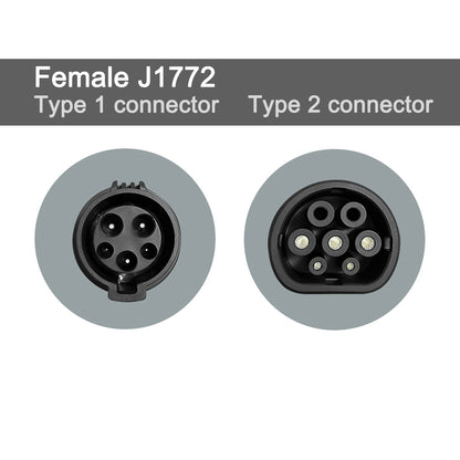 J1772 to Type 2 Adapter Type 1 charger side to Type 2 car side EV adapter for European EVs