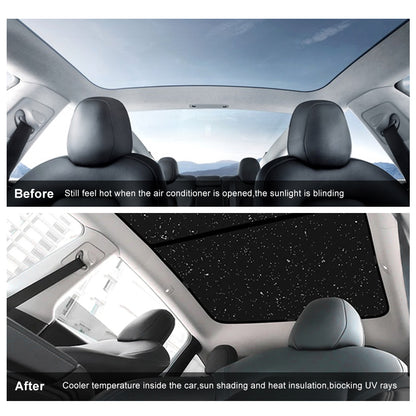 50%OFF - EVBASE Tesla Model Y Starry Sky Sunroof Sunshade with Silver Coated Cloth