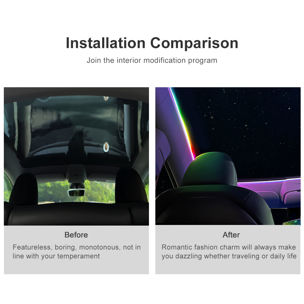 Tesla Model Y Roof Ambient Lighting Sunroof Streamer Ambient Light