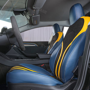 Tesla Model 3 Y Seat Covers All-Inclusive Seat Protector Full Set Black & Blue & Yellow