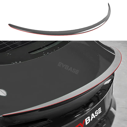 EVBASE Tesla Red Real Carbon Fiber Spoiler Wing for Model 3/Y