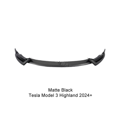 Tesla Model 3 Y Front Bumper Lip ABS Body Kit V Style Splitter Spoiler (Matte Black)