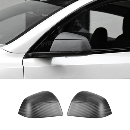 Tesla Model 3 Y Side Rearview Mirror Covers Real Carbon Fiber Cover Model 3 Y Exterior Accessories|EVBASE