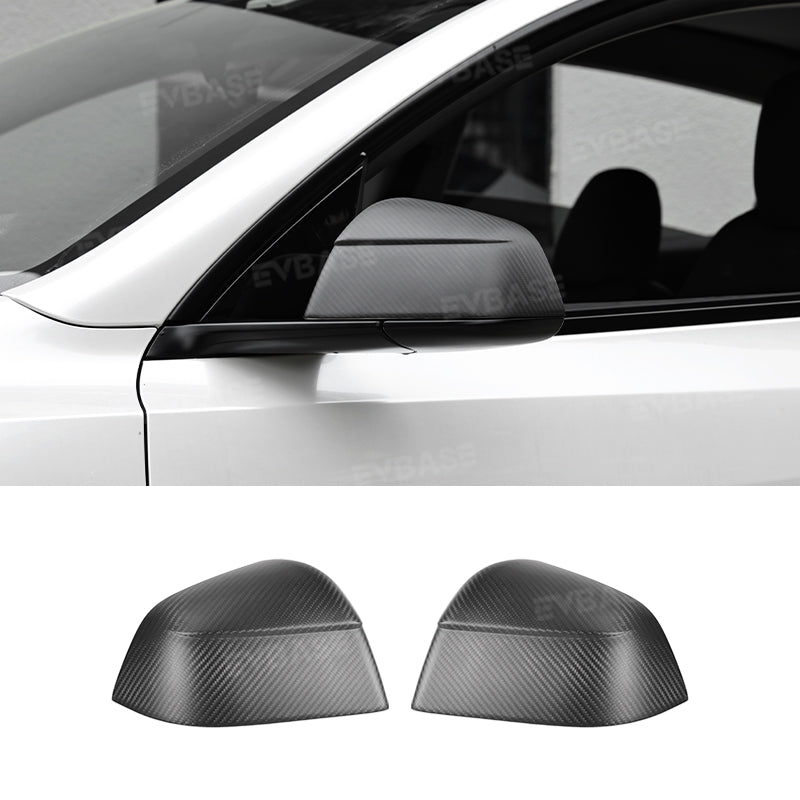 Tesla Model Y Side Mirror Covers Real Carbon Fiber Trim Overlays Protective Cover Rearview Caps Inspired By Model Y Juniper