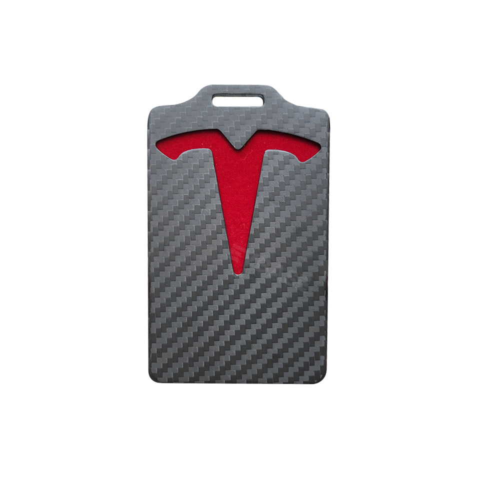 Tesla Key Card Holder Real Carbon Fiber Card Case Keychain Protective Card Sleeves EVBASE