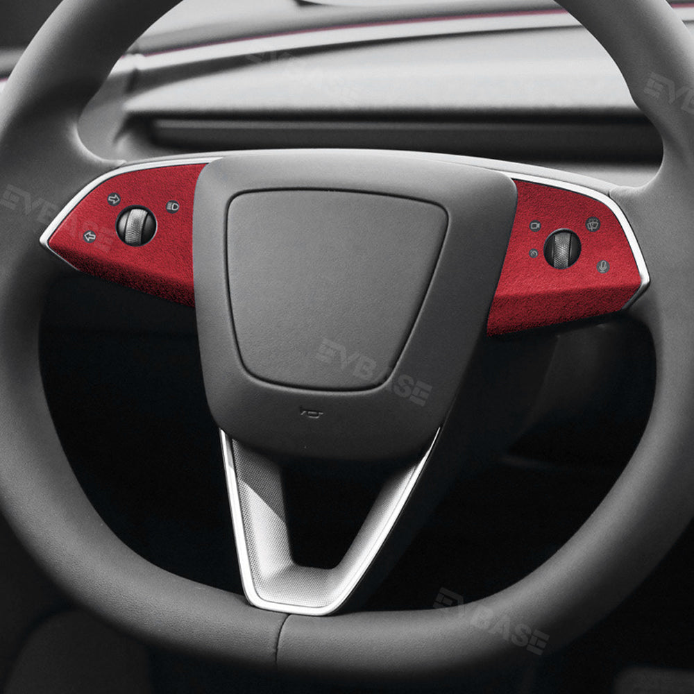 Model 3 Highland Real Alcantara Steering Wheel Cover Wrap Tesla Interior Accessories