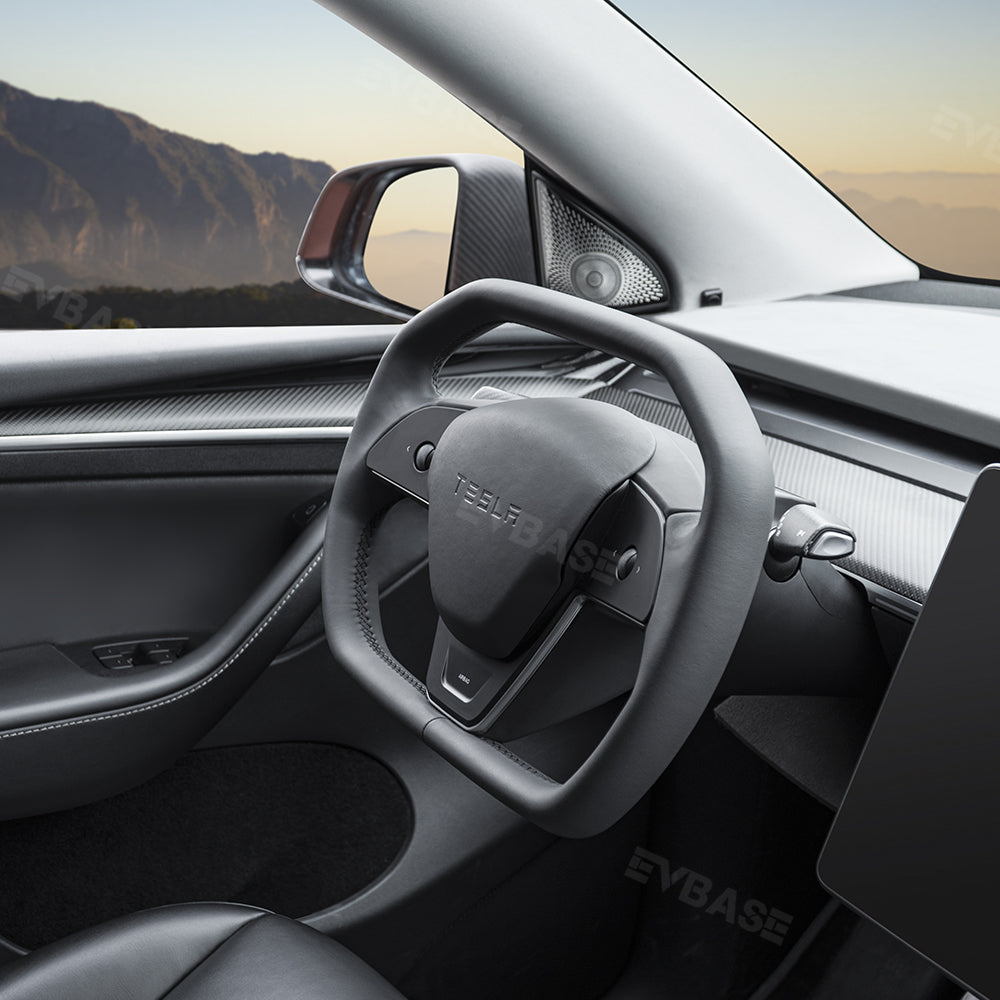 EVBASE Tesla Model 3 Y Yoke Steering Wheel Inspired By Cybertruck Style