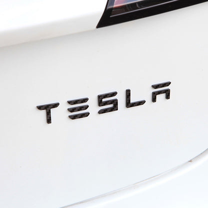 Tesla Emblem Sticker for Front Trunk/Rear Trunk Logo Decal Cover Real Carbon Fiber