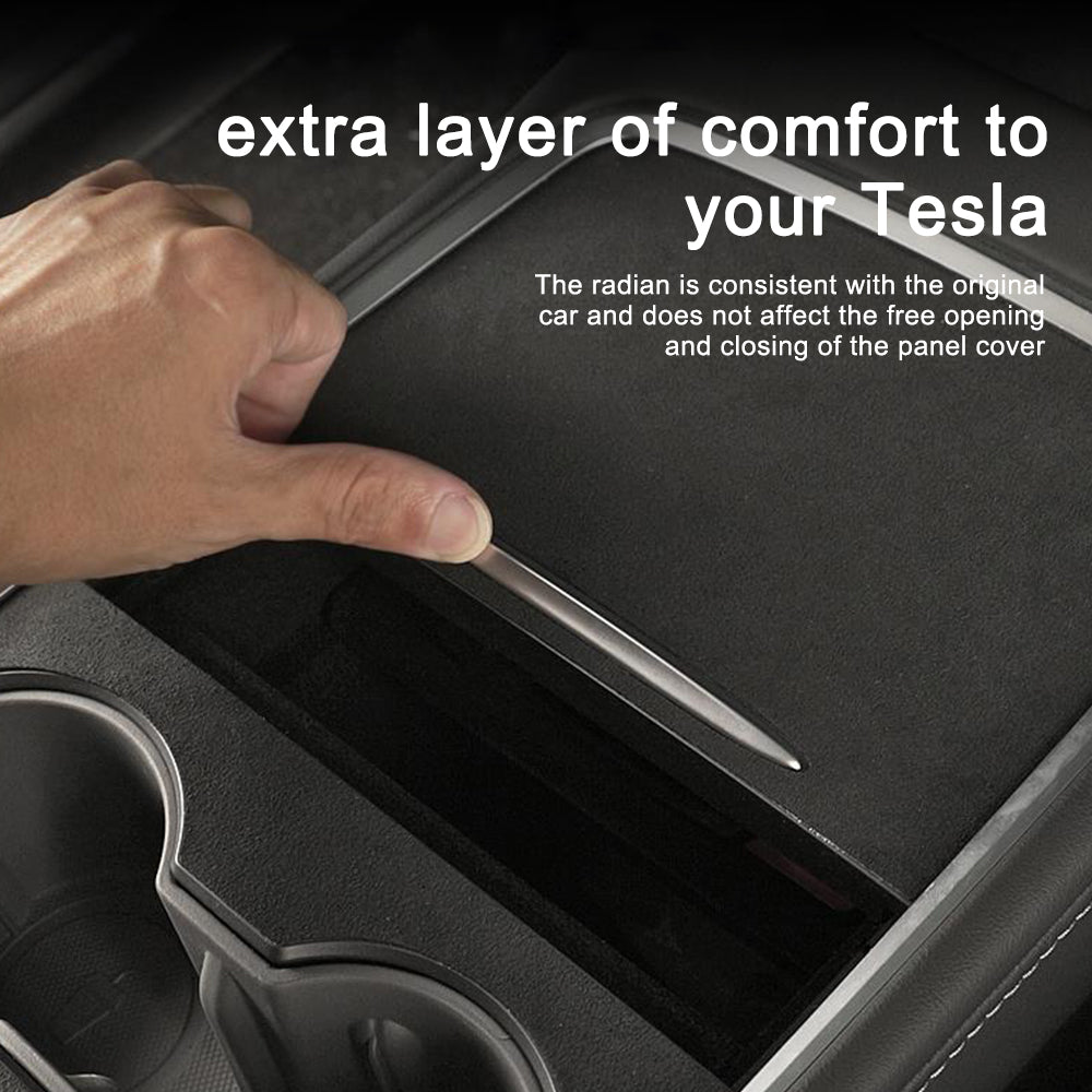 Tesla Model 3 Y Alcantara Suede Cover Set Center Console Armest Dashboard Suede Cover Wrap