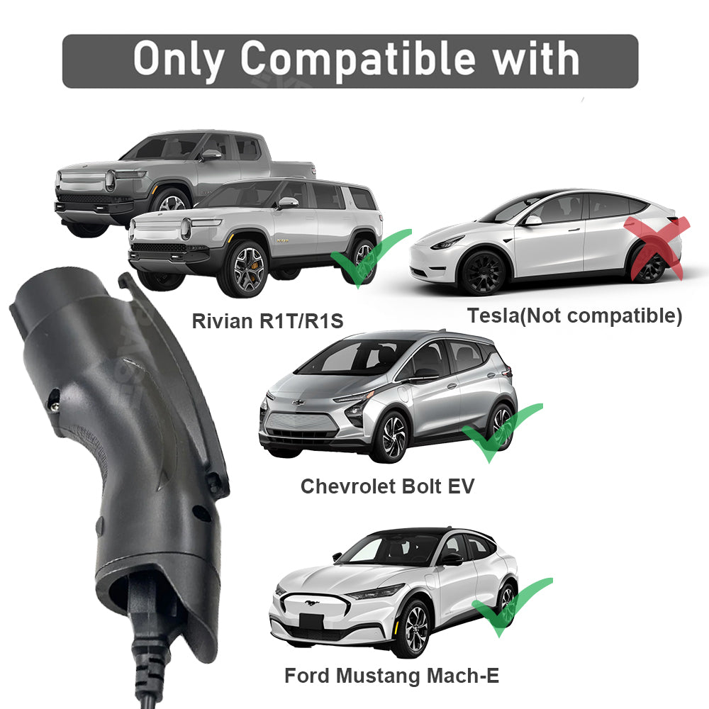 EVBASE Tesla to J1772 Charging Adapter 80A MAX/240VAC Compatible with  Mobile and Wall Connector