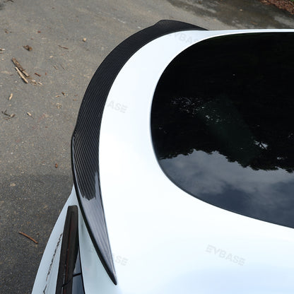 EVBASE Tesla Model Y Spoiler Real Carbon fiber Rear Trunk Lid Big Sport Spoiler Wing Glossy