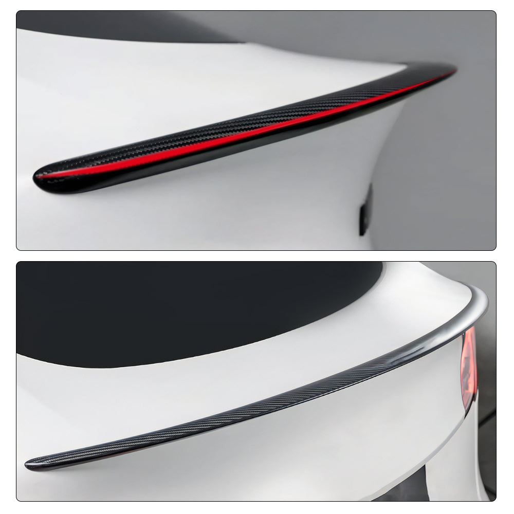 New Tesla Red Spoiler Carbon Fiber Model Y/3 Real Carbon Fiber Spoiler