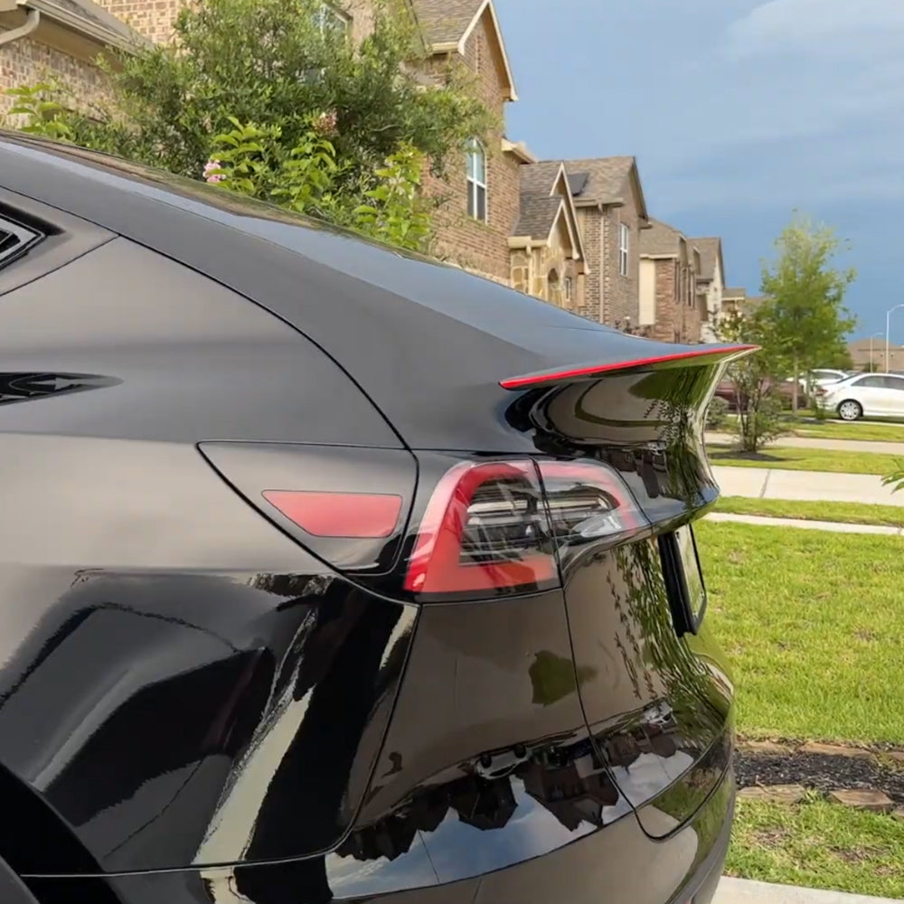 2023 Neuer Tesla Roter Spoiler Kohlefaser Modell Y 3 Echter Kohlefaser-Spoiler