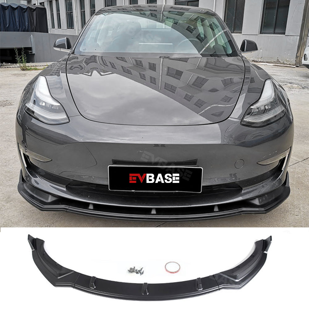 Tesla Model Y 3 Front Bumper Lip Splitter ABS Sport Body Kits Spoiler Front Fascia Style 3