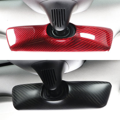 Tesla Interior Rearview Mirror Cover Model 3 Y Real Carbon Fiber Rearview Mirror Backside Overlay