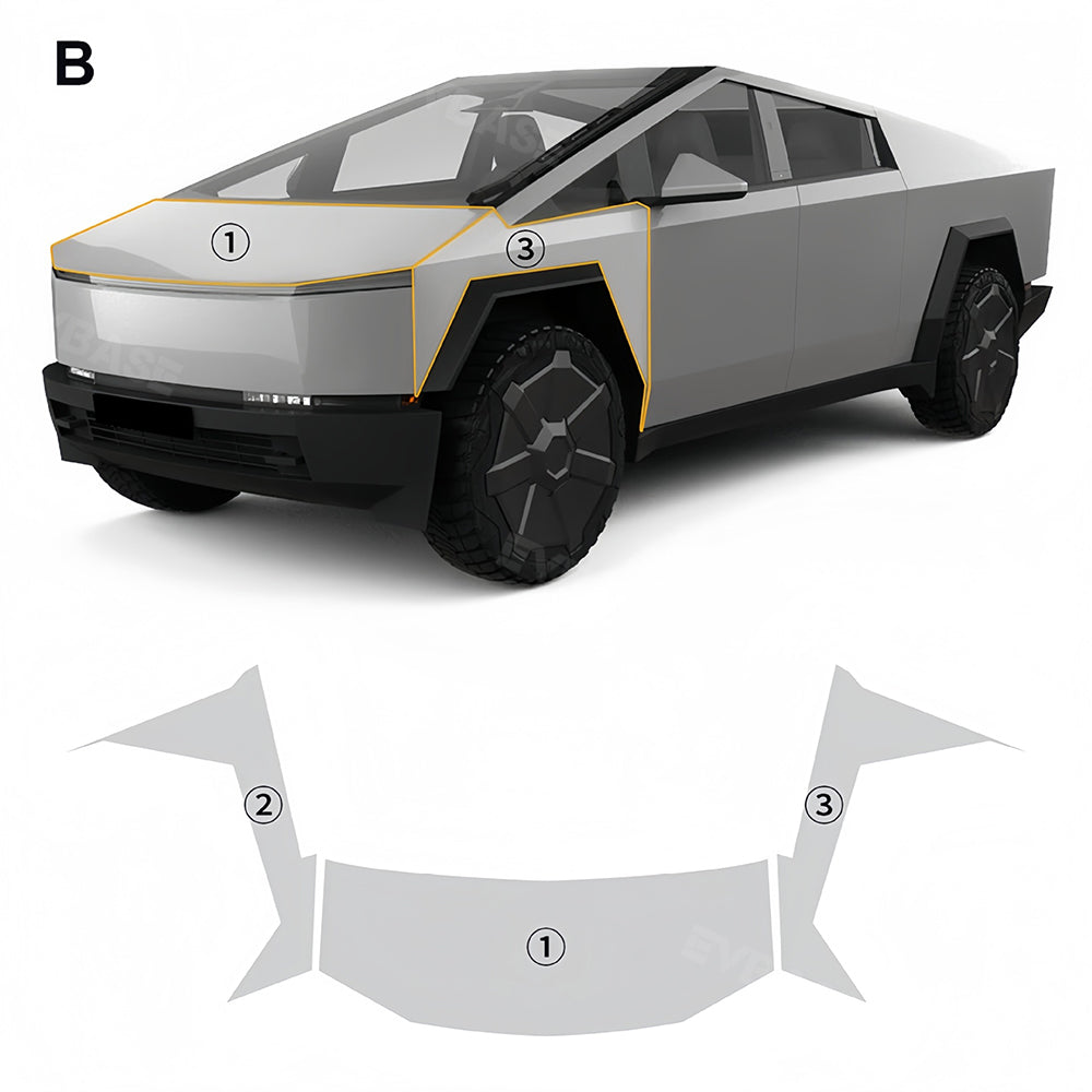 Tesla Cybertruck TPU Wrap Invisible Pre-cut Full Coverage Protective Film PPF Paint Protection Film